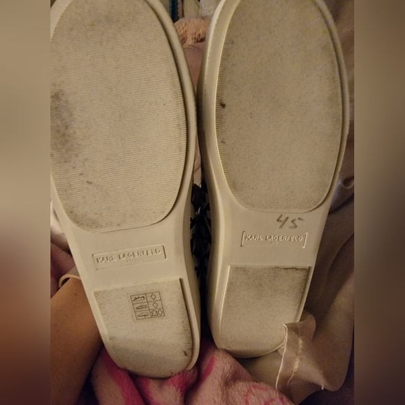 NWOB Karl Lagerfeld Kate diamond 8.5(39)sneakers B&W - Picture 2 of 5